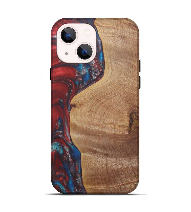 iPhone 13 Wood+Resin Live Edge Phone Case - Matilde (Dark Red, 579161)