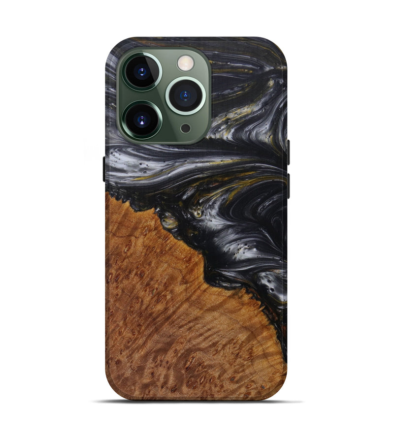 iPhone 13 Pro Wood+Resin Live Edge Phone Case - Cyndia (Metallic, 571516)
