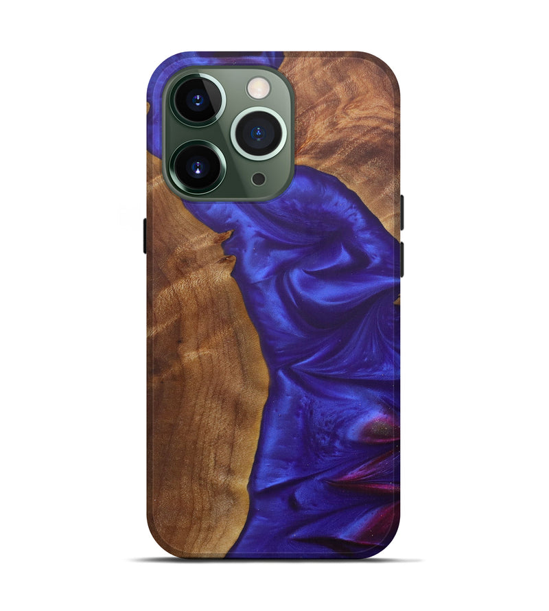 iPhone 13 Pro Wood+Resin Live Edge Phone Case - Teresita (Purple, 585620)