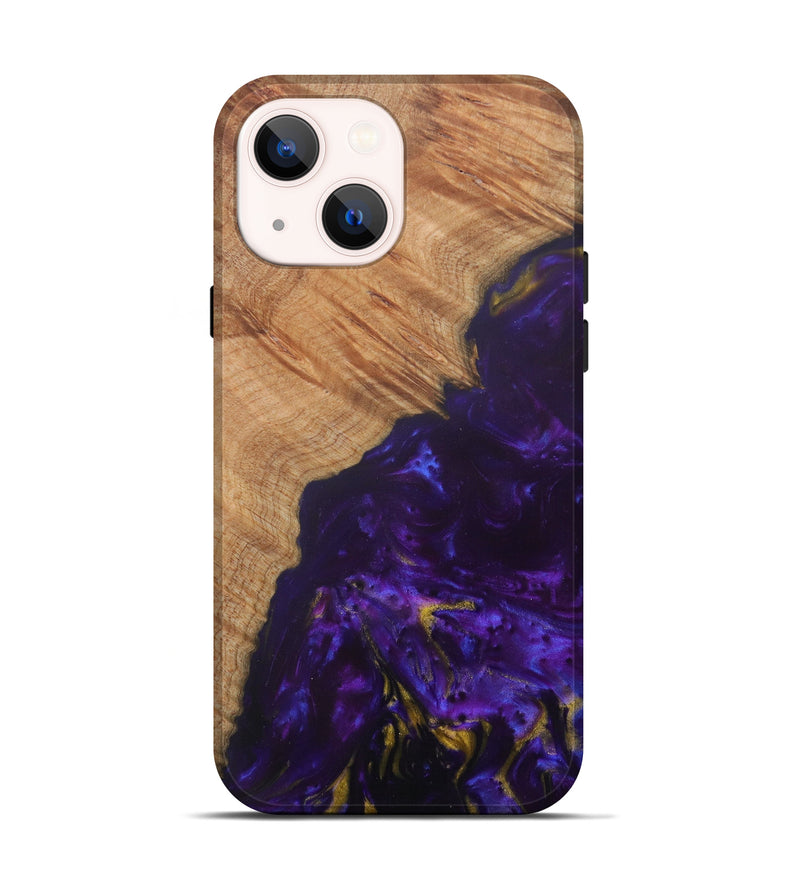 iPhone 13 Wood+Resin Live Edge Phone Case - Gaby (Purple, 580668)
