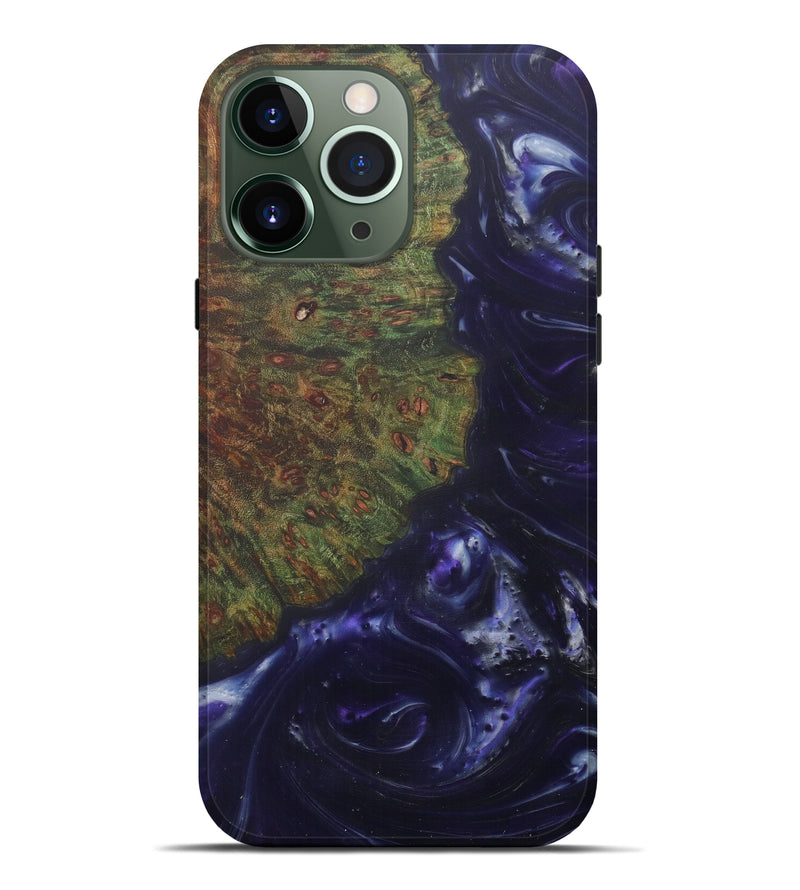 iPhone 13 Pro Max Wood+Resin Live Edge Phone Case - Nadeem (Dark Blue, 581714)