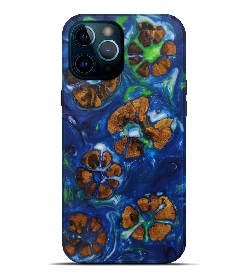 iPhone 12 Pro Max Wood+Resin Live Edge Phone Case - Luciana (Dark Blue, 586772)
