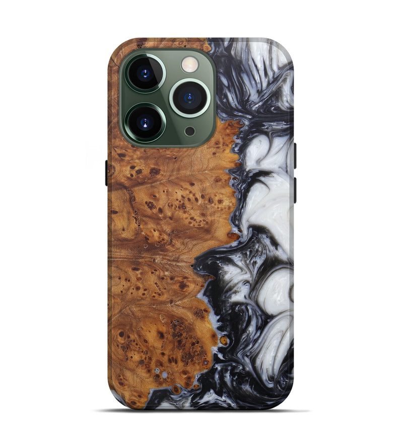iPhone 13 Pro Wood+Resin Live Edge Phone Case - Wylma (Black & White, 571536)
