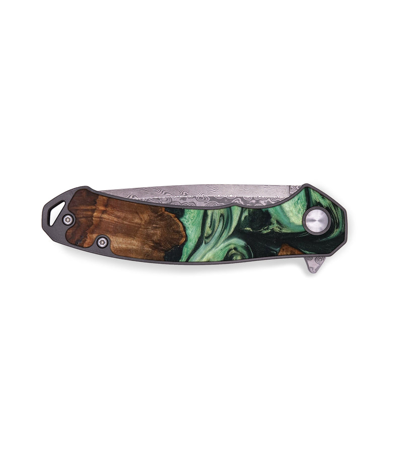 EDC Wood+Resin Pocket Knife - Danna (Green, 642663)