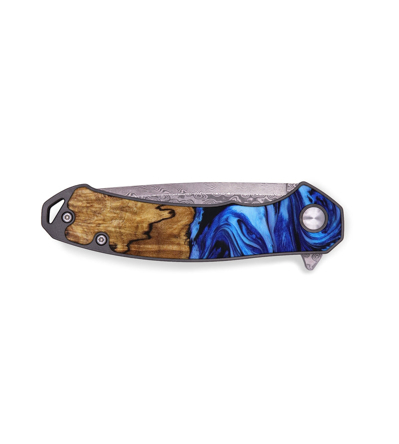 EDC Wood+Resin Pocket Knife - Shirley (Blue, 641483)