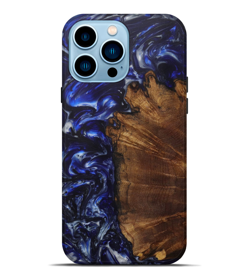 iPhone 14 Pro Max Wood+Resin Live Edge Phone Case - Bob (Dark Blue, 584062)