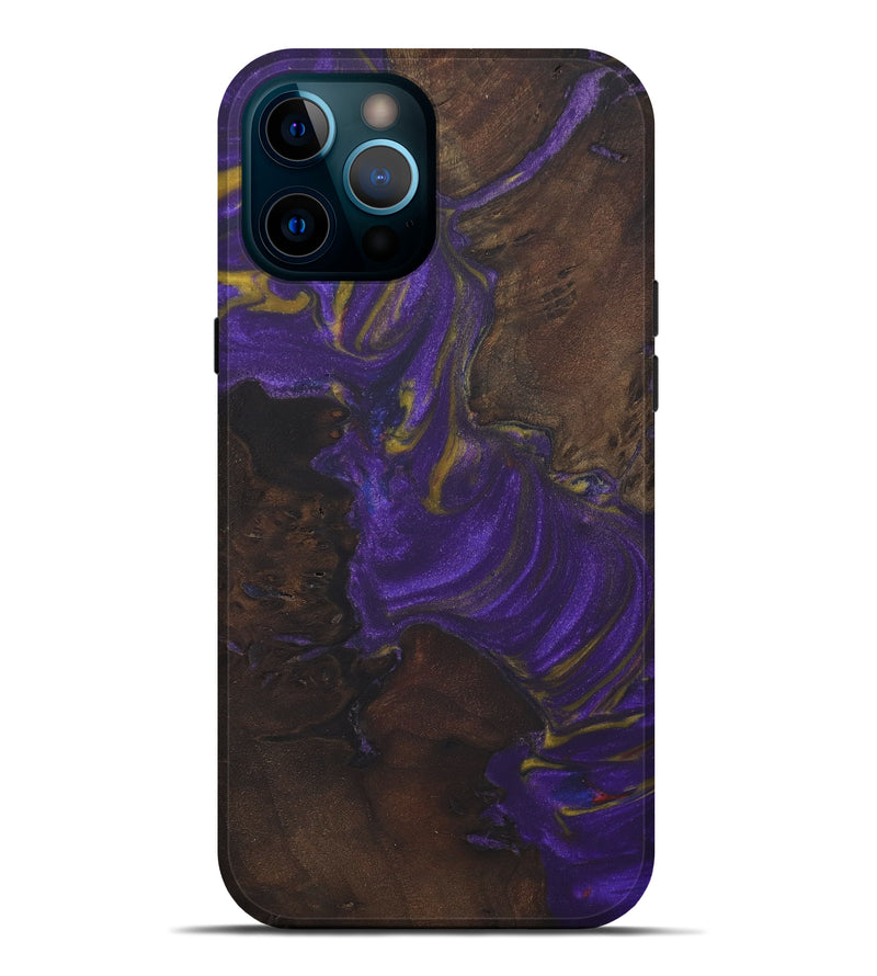 iPhone 12 Pro Max Wood+Resin Live Edge Phone Case - Rio (Purple, 573562)