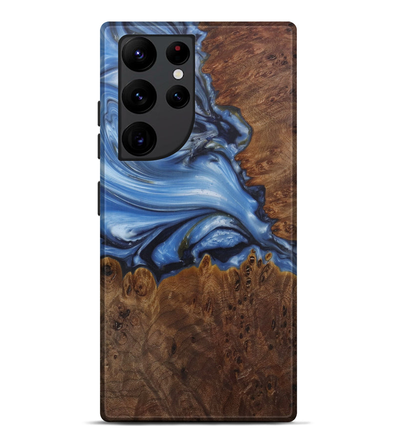 Galaxy S22 Ultra Wood+Resin Live Edge Phone Case - Duncan (Light Blue, 573571)