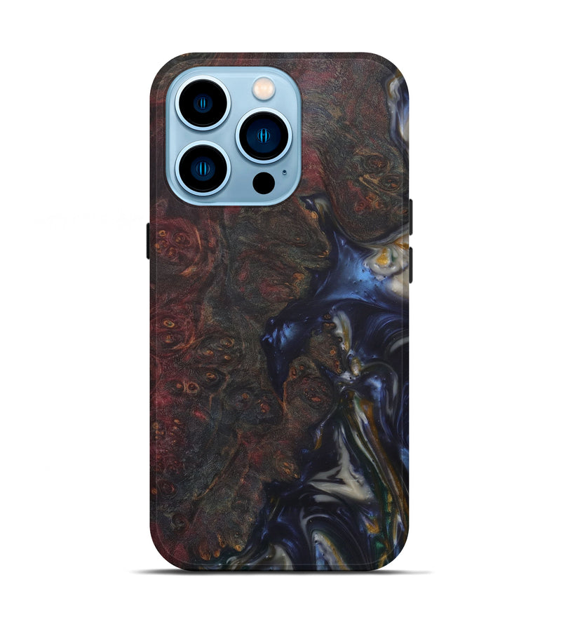 iPhone 14 Pro Wood+Resin Live Edge Phone Case - Zuzana (Dark Blue, 580064)