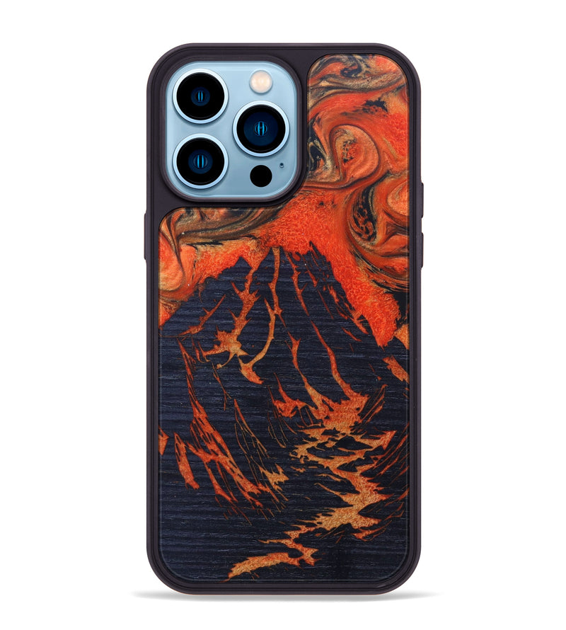 iPhone 14 Pro Max Wood+Resin Phone Case - Shmuel (Lava, 626665)