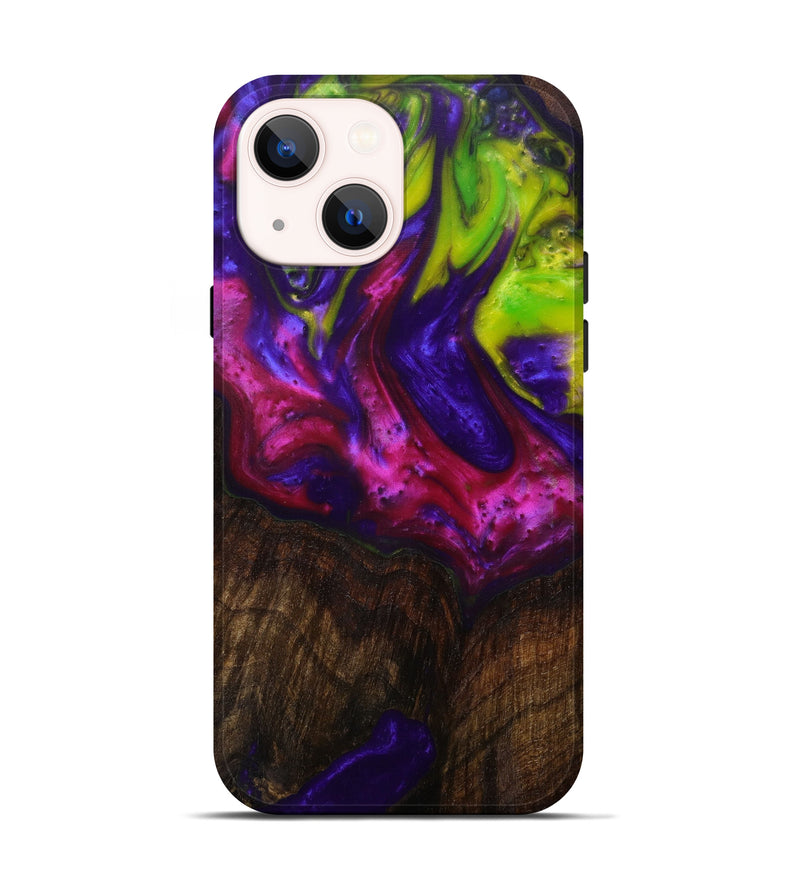 iPhone 13 Wood+Resin Live Edge Phone Case - Latashia (Purple, 585609)