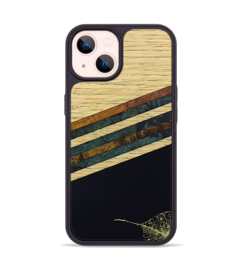 iPhone 14 Wood+Resin Phone Case - Laura (Retro, 636030)