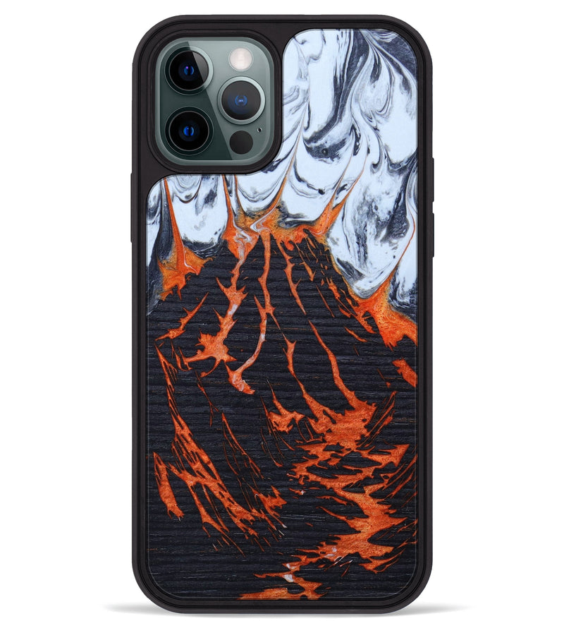iPhone 12 Pro Max Wood+Resin Phone Case - Sherryl (Lava, 627107)