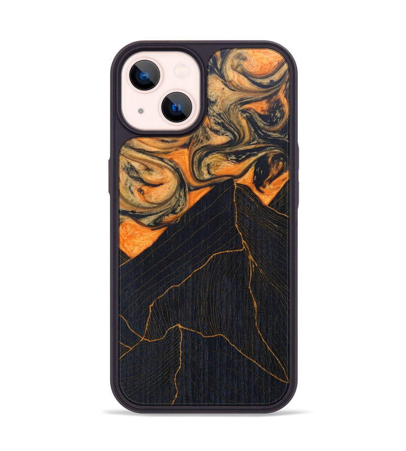 iPhone 14 Wood+Resin Phone Case - Branden (Lava, 624973)