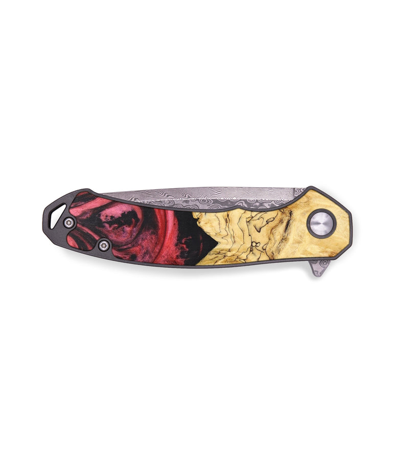 EDC Wood+Resin Pocket Knife - Monique (Red, 636513)