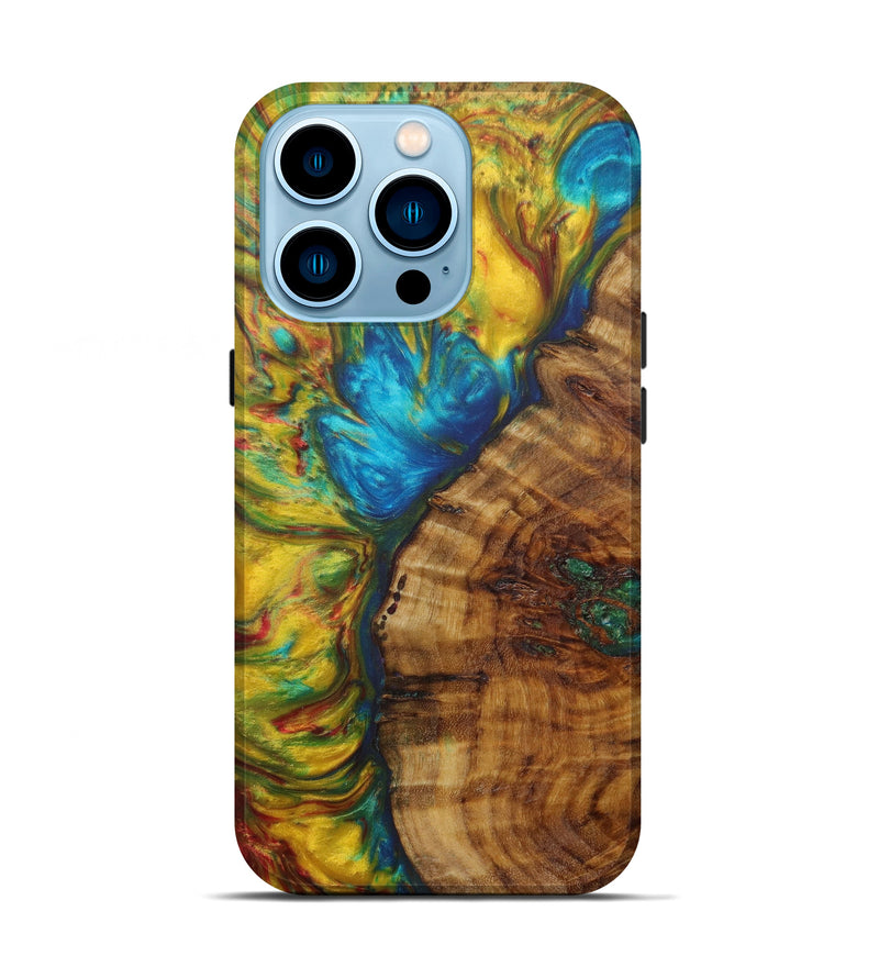 iPhone 14 Pro Wood+Resin Live Edge Phone Case - Roly (Light Blue, 586736)