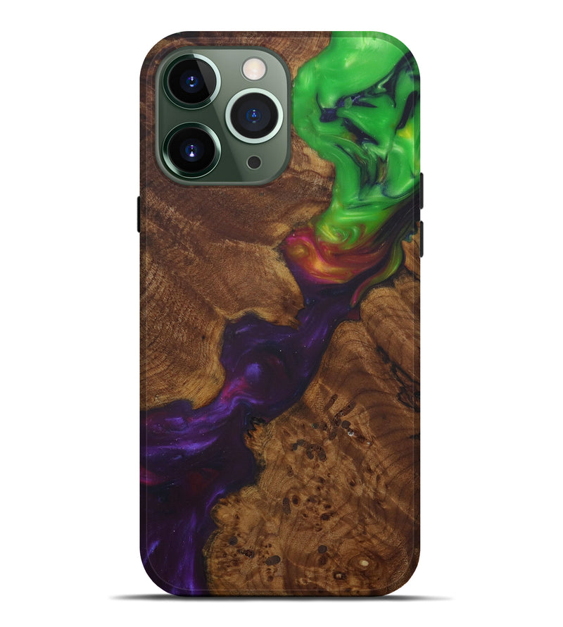 iPhone 13 Pro Max Wood+Resin Live Edge Phone Case - Haruko (Purple, 573581)