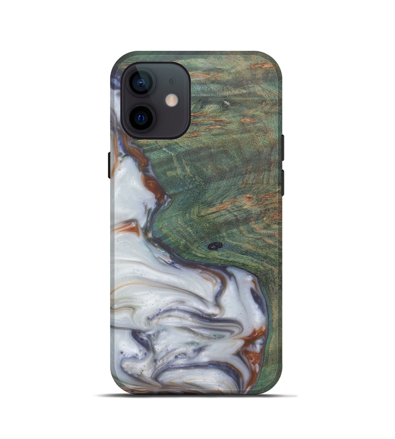 iPhone 12 mini Wood+Resin Live Edge Phone Case - Vicky (Black & White, 577487)