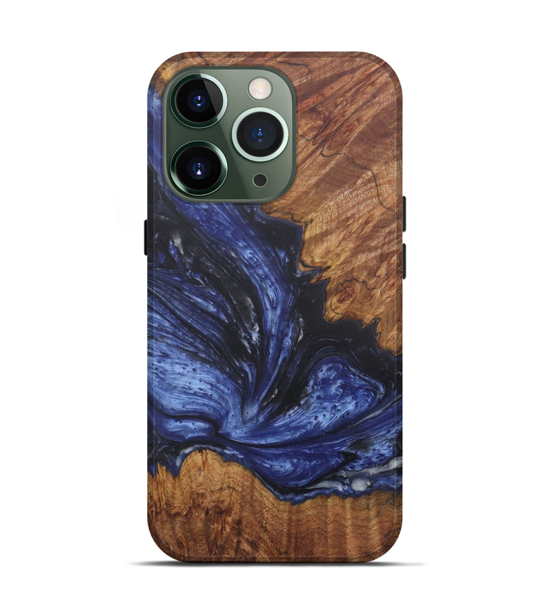 iPhone 13 Pro Wood+Resin Live Edge Phone Case - Narida (Dark Blue, 577485)