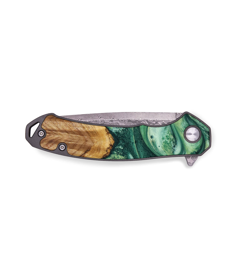 EDC Wood+Resin Pocket Knife - Ainsley (Green, 641884)
