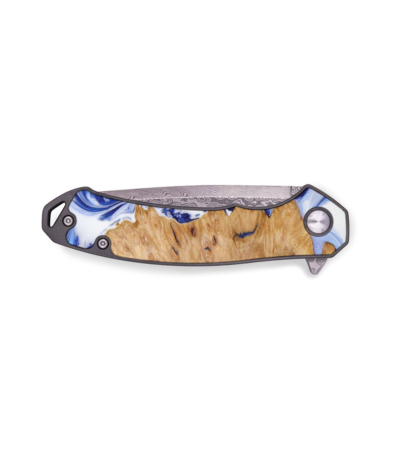 EDC Wood+Resin Pocket Knife - Mary (Blue, 641308)