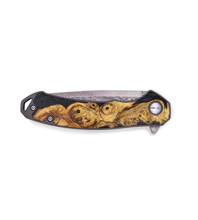 EDC Wood+Resin Pocket Knife - Brenna (Black & White, 636500)