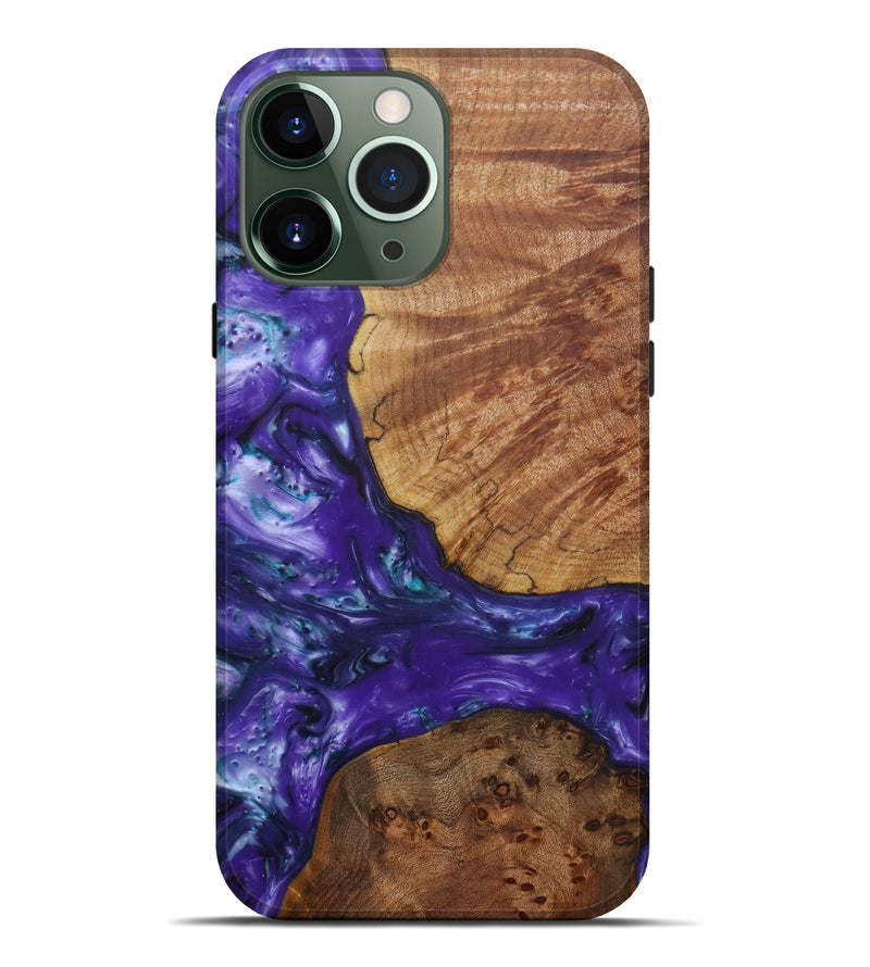 iPhone 13 Pro Max Wood+Resin Live Edge Phone Case - Housseini (Purple, 576805)