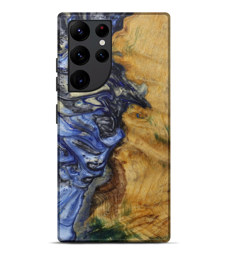 Galaxy S22 Ultra Wood+Resin Live Edge Phone Case - Don (Light Blue, 580082)