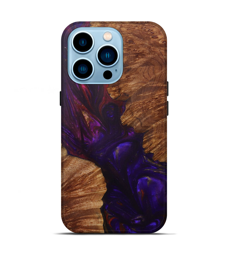 iPhone 14 Pro Wood+Resin Live Edge Phone Case - Vu (Purple, 586279)