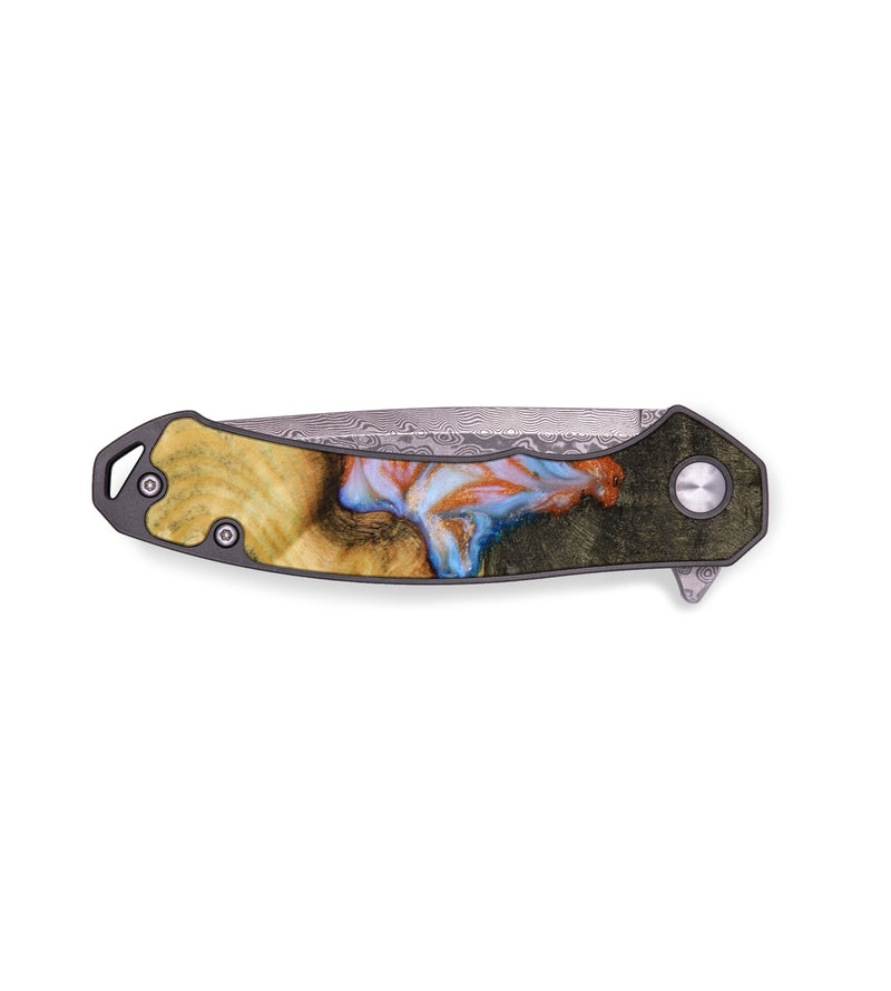 EDC Wood+Resin Pocket Knife - Lucinda (Teal & Gold, 643170)