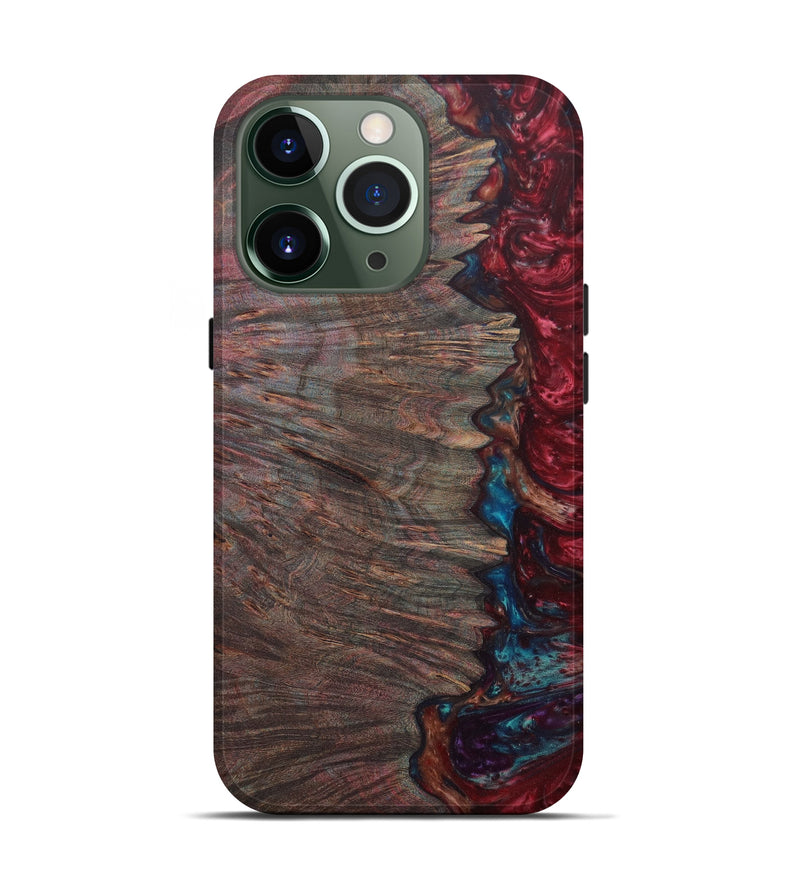 iPhone 13 Pro Wood+Resin Live Edge Phone Case - Babita (Dark Red, 580072)