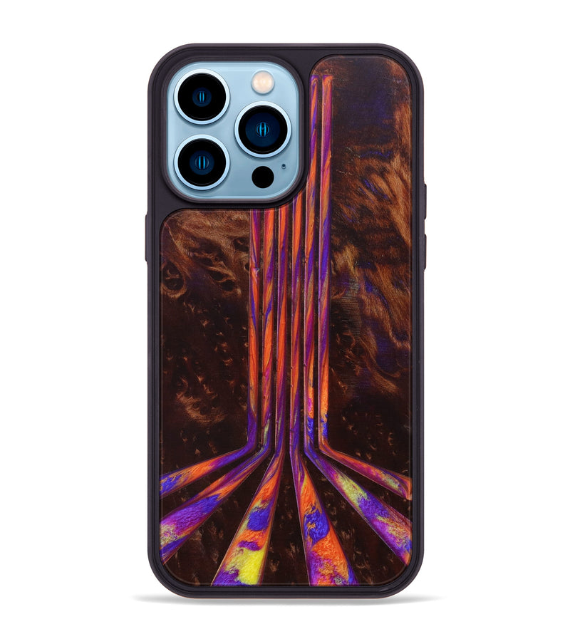 iPhone 14 Pro Max Wood+Resin Phone Case - Sandra (Retro, 634499)