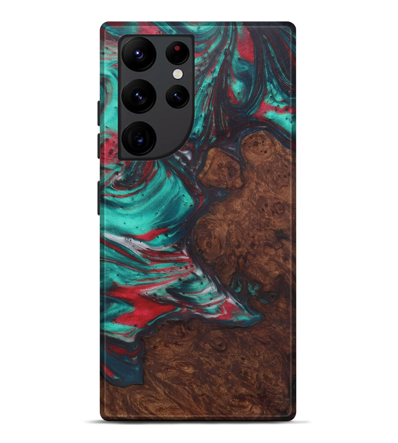 Galaxy S22 Ultra Wood+Resin Live Edge Phone Case - Lyn (Dark Green, 571556)