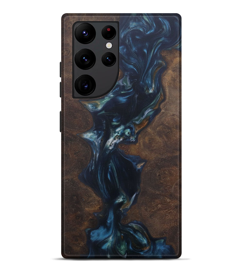 Galaxy S22 Ultra Wood+Resin Live Edge Phone Case - Yawar (Dark Blue, 576776)