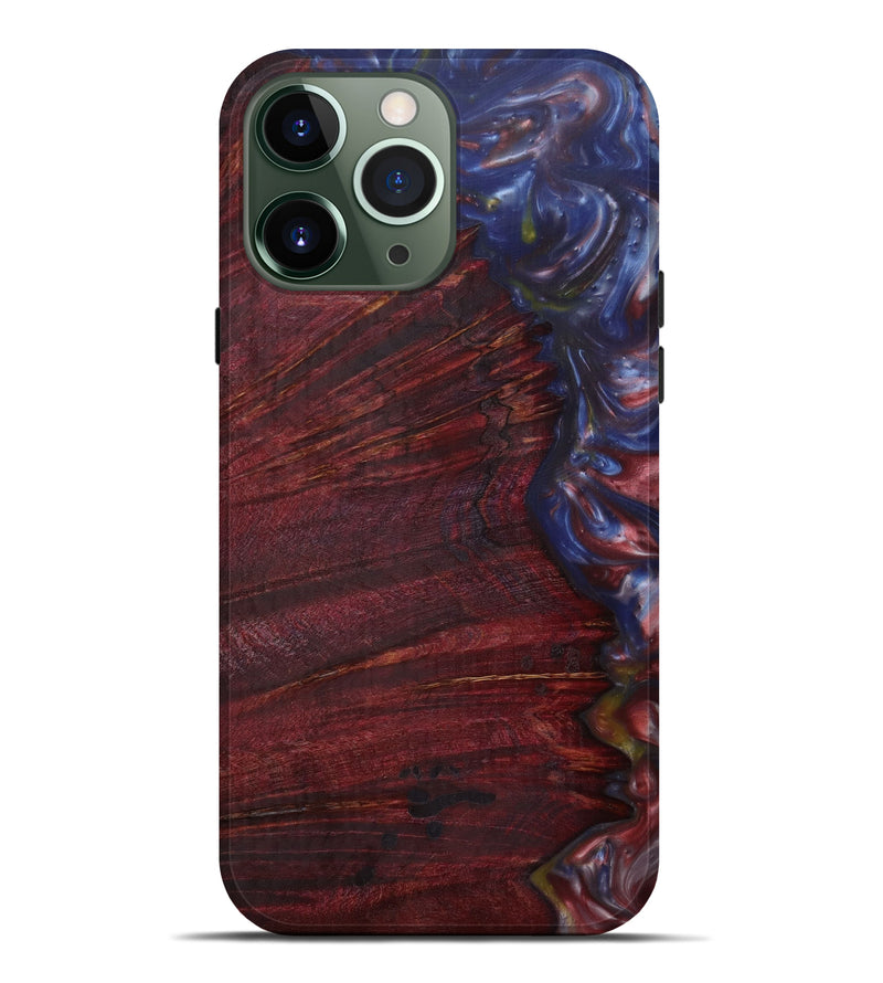 iPhone 13 Pro Max Wood+Resin Live Edge Phone Case - Meridith (Dark Blue, 571512)