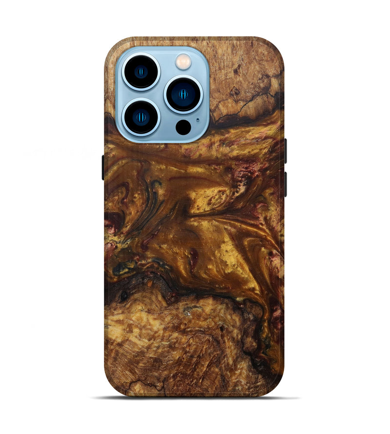 iPhone 14 Pro Wood+Resin Live Edge Phone Case - Erika (Metallic, 585129)