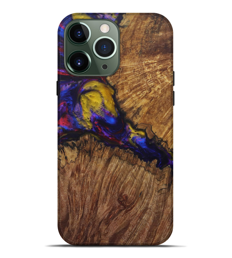 iPhone 13 Pro Max Wood+Resin Live Edge Phone Case - Den (Dark Blue, 580066)