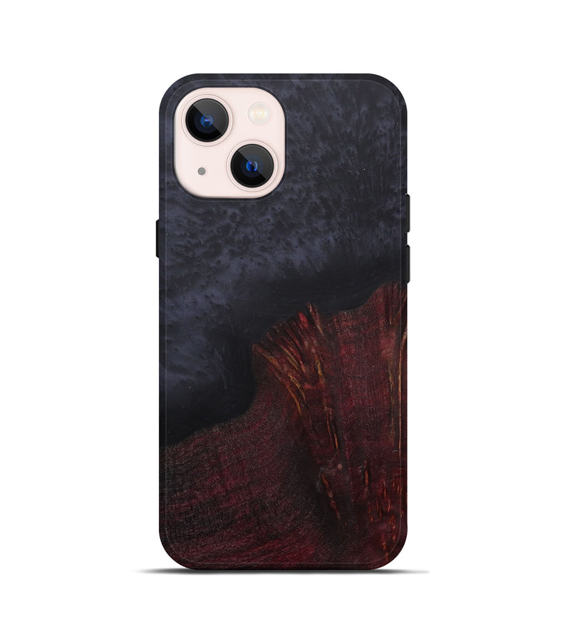 iPhone 13 mini Wood+Resin Live Edge Phone Case - Lillie (Pure Black, 587053)