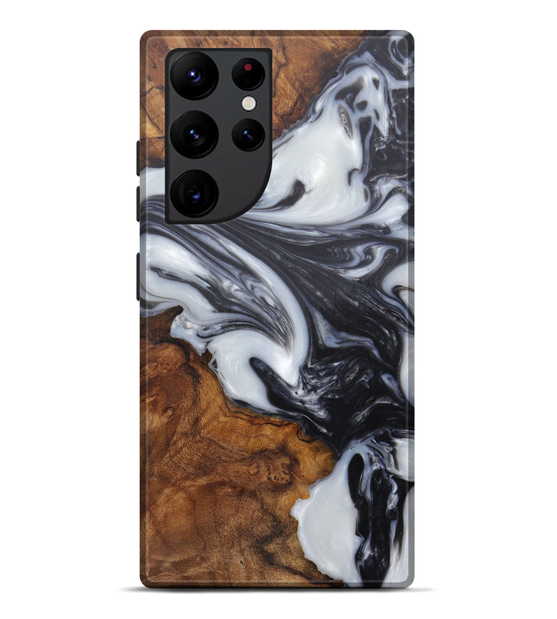 Galaxy S22 Ultra Wood+Resin Live Edge Phone Case - Aurel (Black & White, 571529)