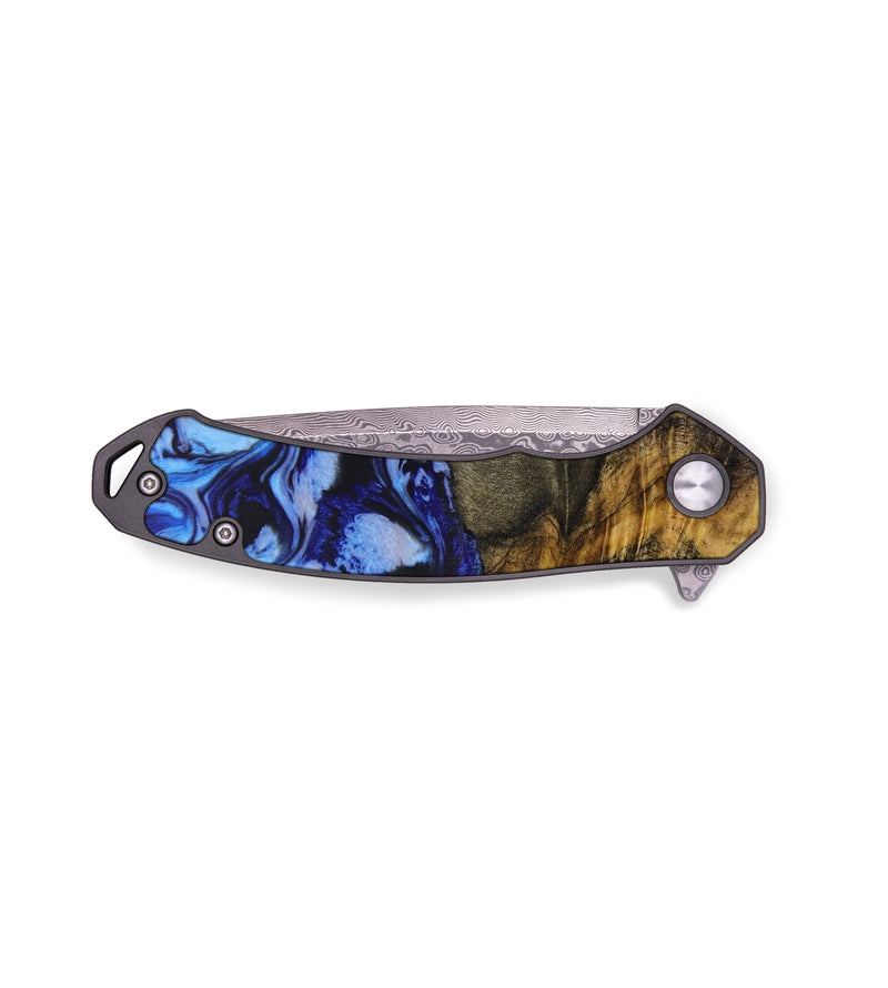 EDC Wood+Resin Pocket Knife - Tim (Blue, 643025)