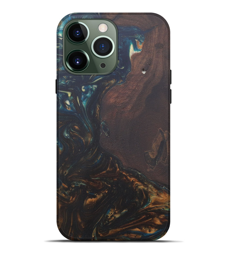 iPhone 13 Pro Max Wood+Resin Live Edge Phone Case - Rozalie (Dark Blue, 574875)
