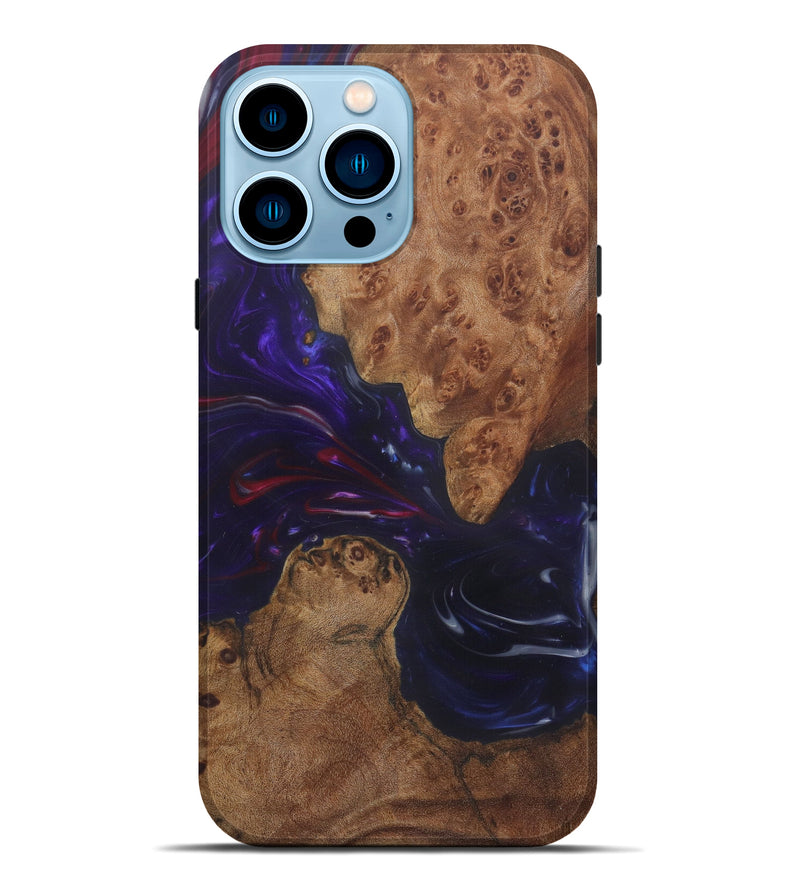 iPhone 14 Pro Max Wood+Resin Live Edge Phone Case - Percy (Purple, 580680)