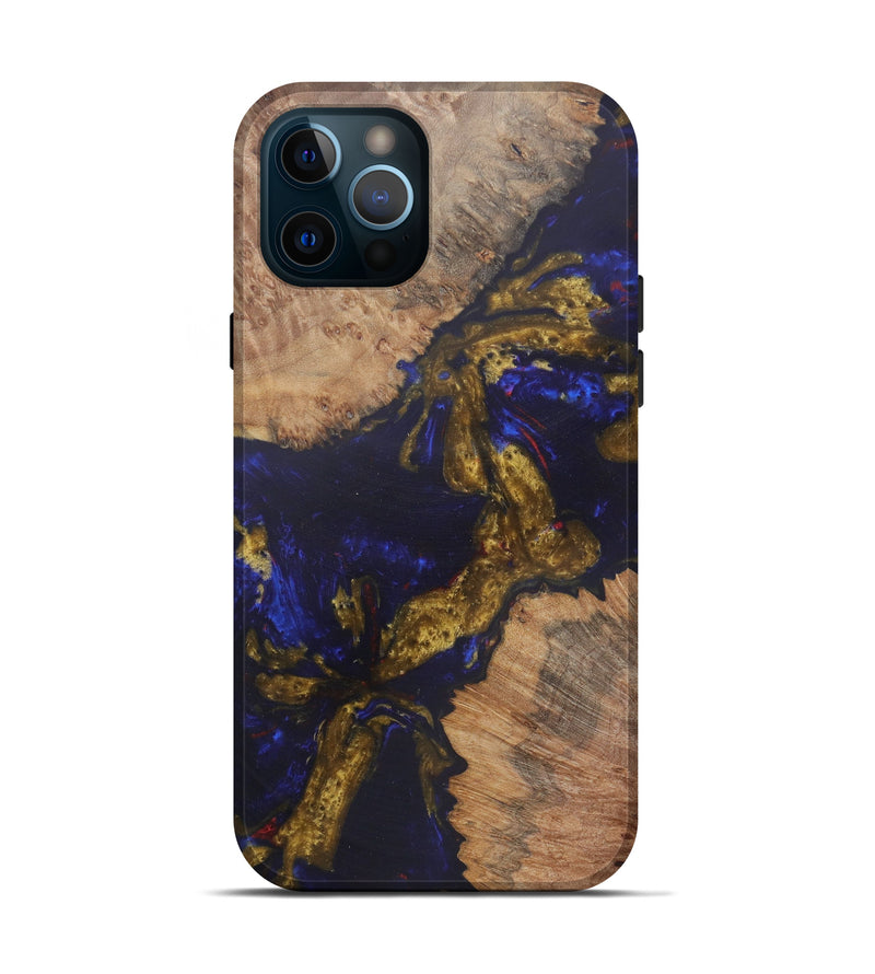 iPhone 12 Pro Wood+Resin Live Edge Phone Case - Eulalie (Dark Blue, 577493)