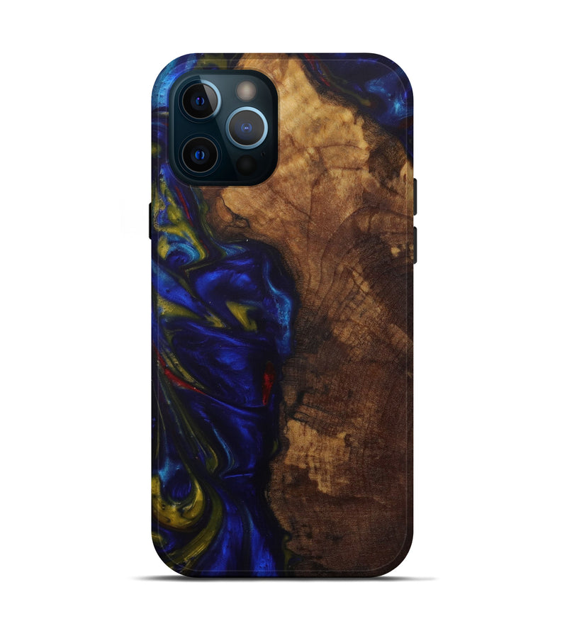 iPhone 12 Pro Wood+Resin Live Edge Phone Case - Maryanna (Dark Blue, 580062)