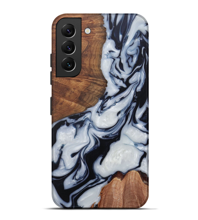 Galaxy S22 Plus Wood+Resin Live Edge Phone Case - Wallis (Black & White, 581233)