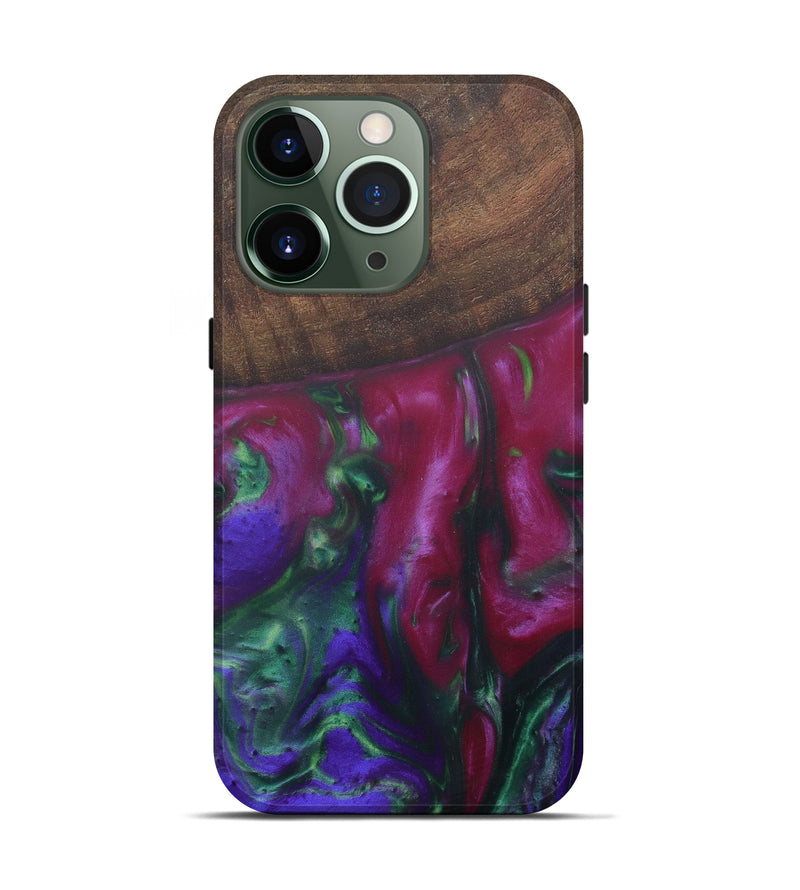 iPhone 13 Pro Wood+Resin Live Edge Phone Case - Freya (Purple, 577509)