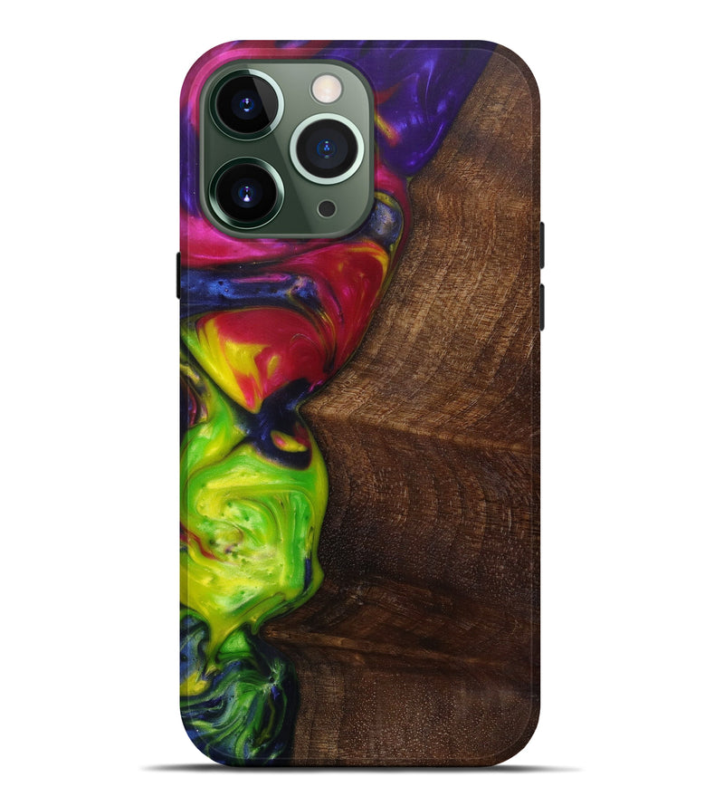 iPhone 13 Pro Max Wood+Resin Live Edge Phone Case - Briny (Purple, 585608)