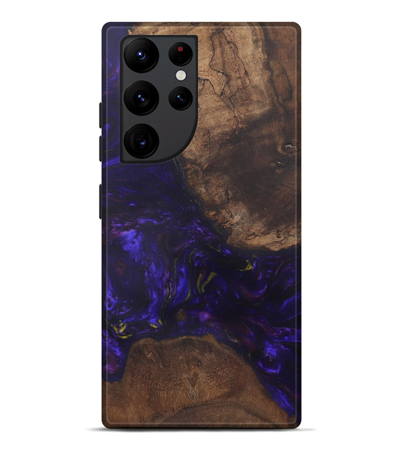 Galaxy S22 Ultra Wood+Resin Live Edge Phone Case - Erle (Purple, 580670)