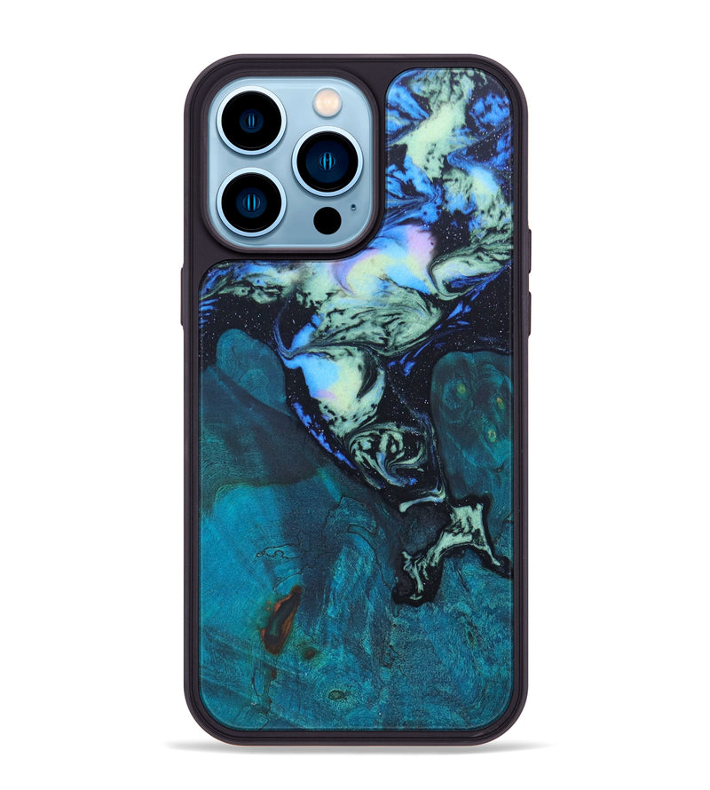 iPhone 14 Pro Max Wood+Resin Phone Case - Crystal (Aurora, 621264)
