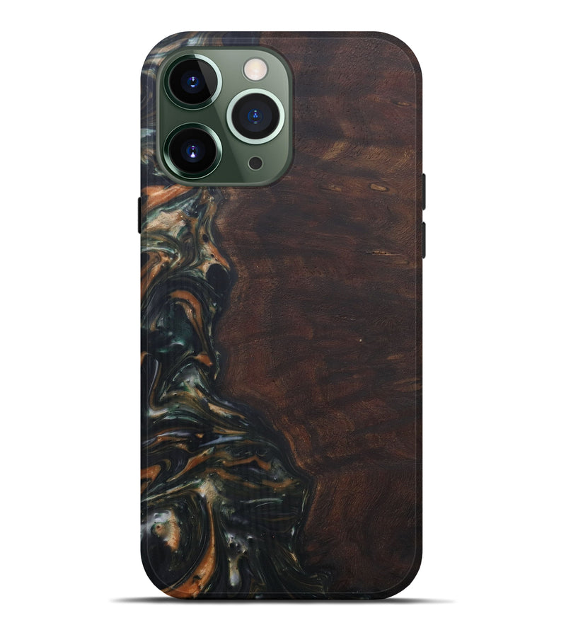 iPhone 13 Pro Max Wood+Resin Live Edge Phone Case - Doyle (Dark Green, 571500)